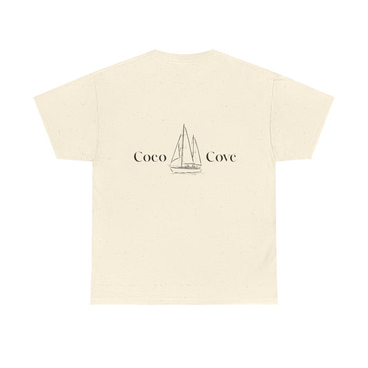 Coastal Sailboat Tee — "Coco Cove" Graphic Cotton T‑Shirt