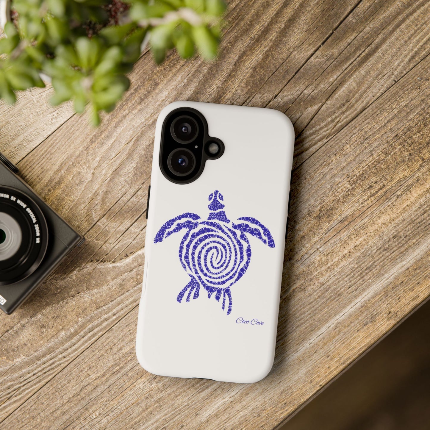 Sea Turtle Spiral Phone Case — Blue Tribal Turtle iPhone Cover