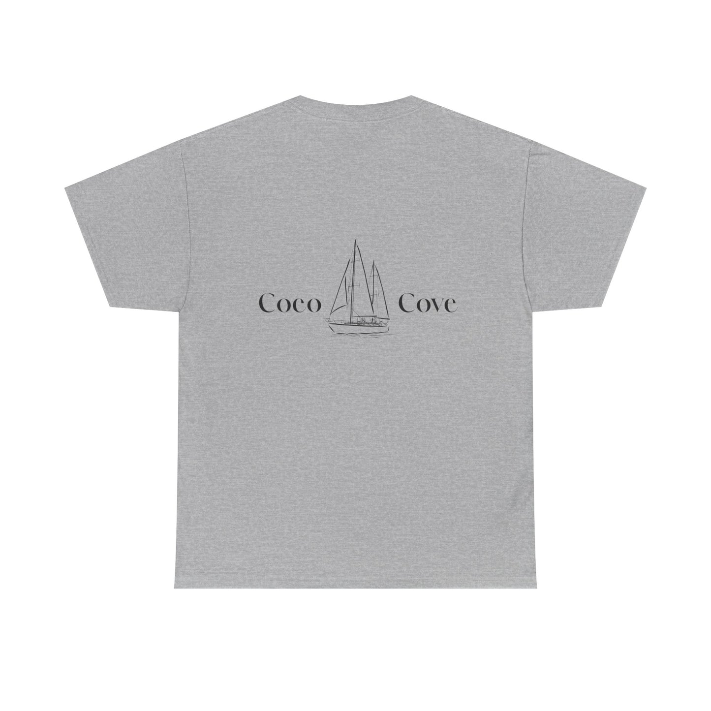 Coastal Sailboat Tee — "Coco Cove" Graphic Cotton T‑Shirt