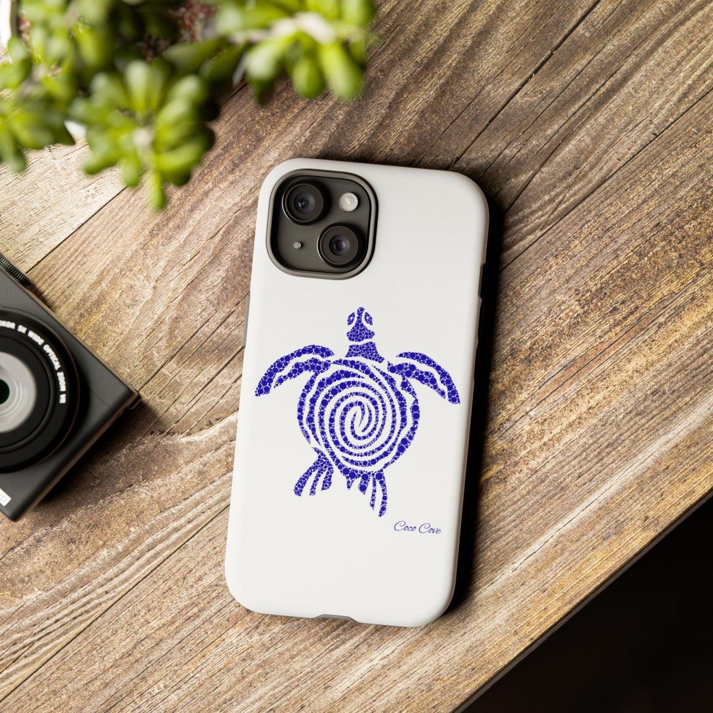 Sea Turtle Spiral Phone Case — Blue Tribal Turtle iPhone Cover