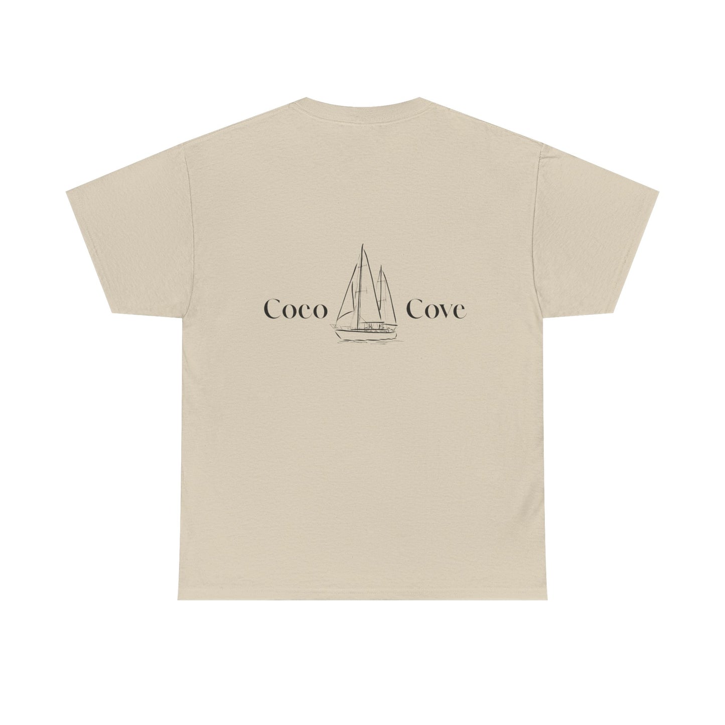 Coastal Sailboat Tee — "Coco Cove" Graphic Cotton T‑Shirt