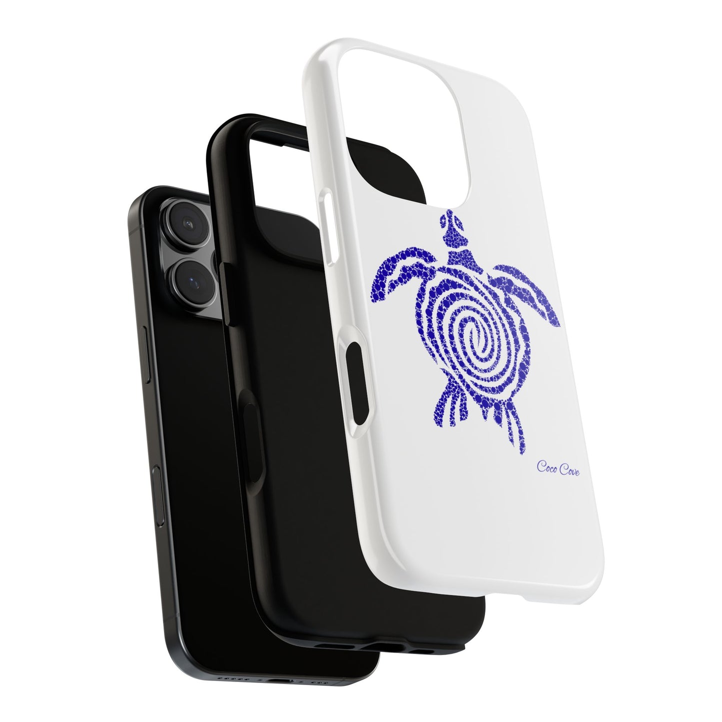 Sea Turtle Spiral Phone Case — Blue Tribal Turtle iPhone Cover