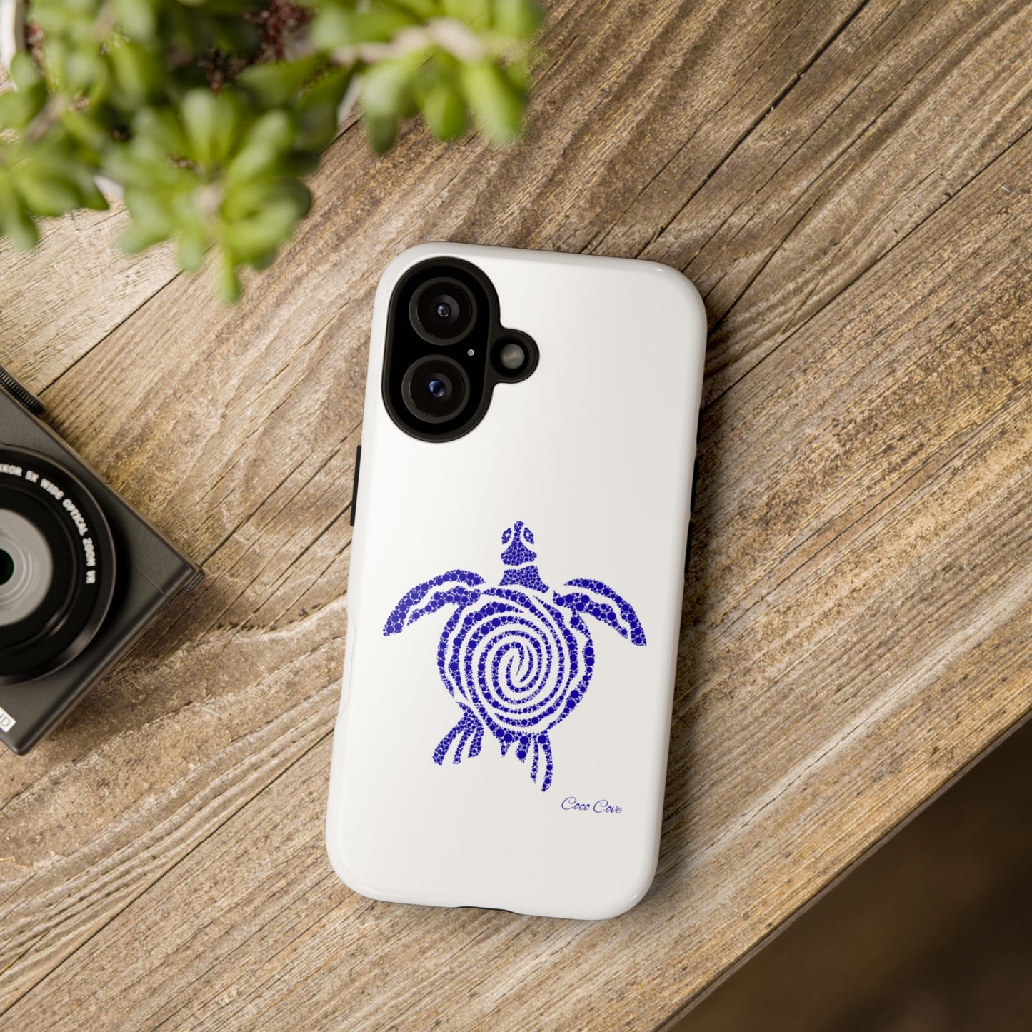 Sea Turtle Spiral Phone Case — Blue Tribal Turtle iPhone Cover