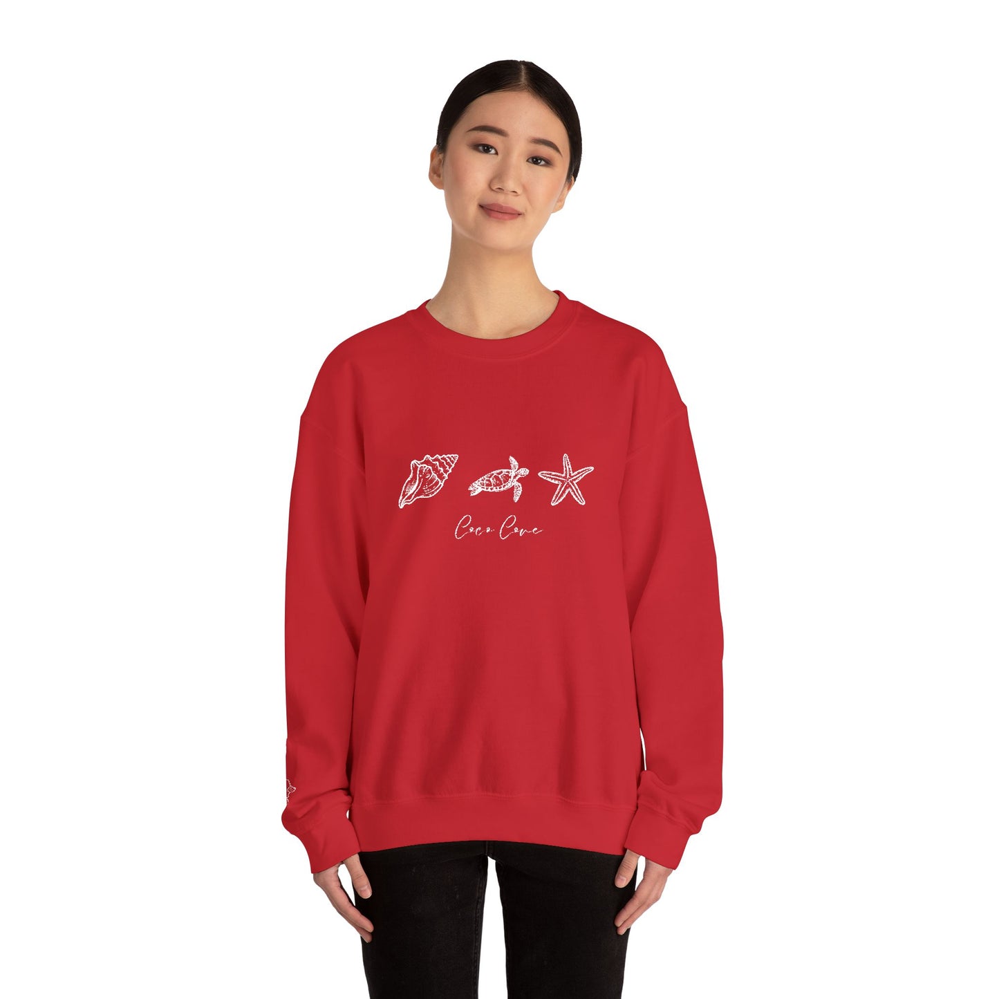 Minimal Embroidery Crewneck Sweatshirt with Subtle Starburst Design
