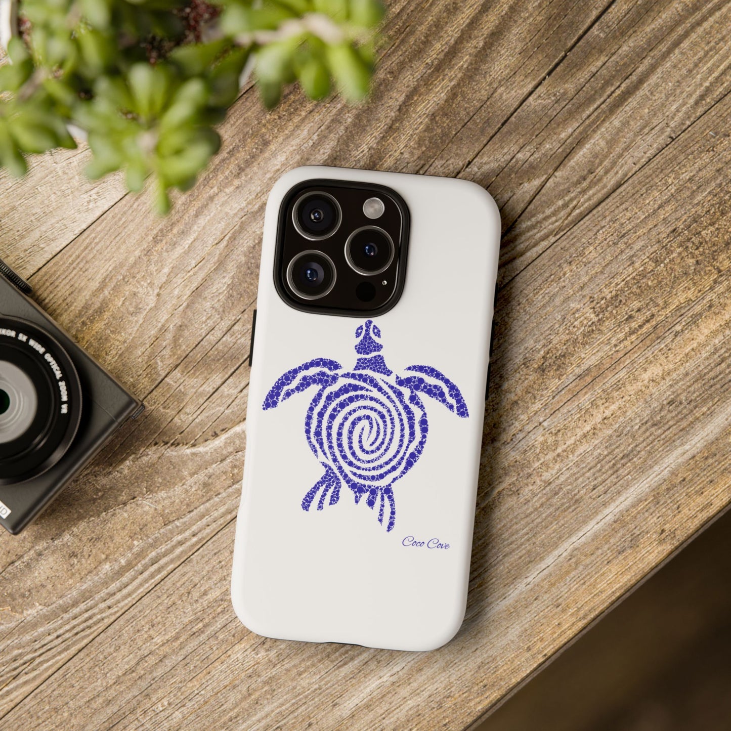 Sea Turtle Spiral Phone Case — Blue Tribal Turtle iPhone Cover