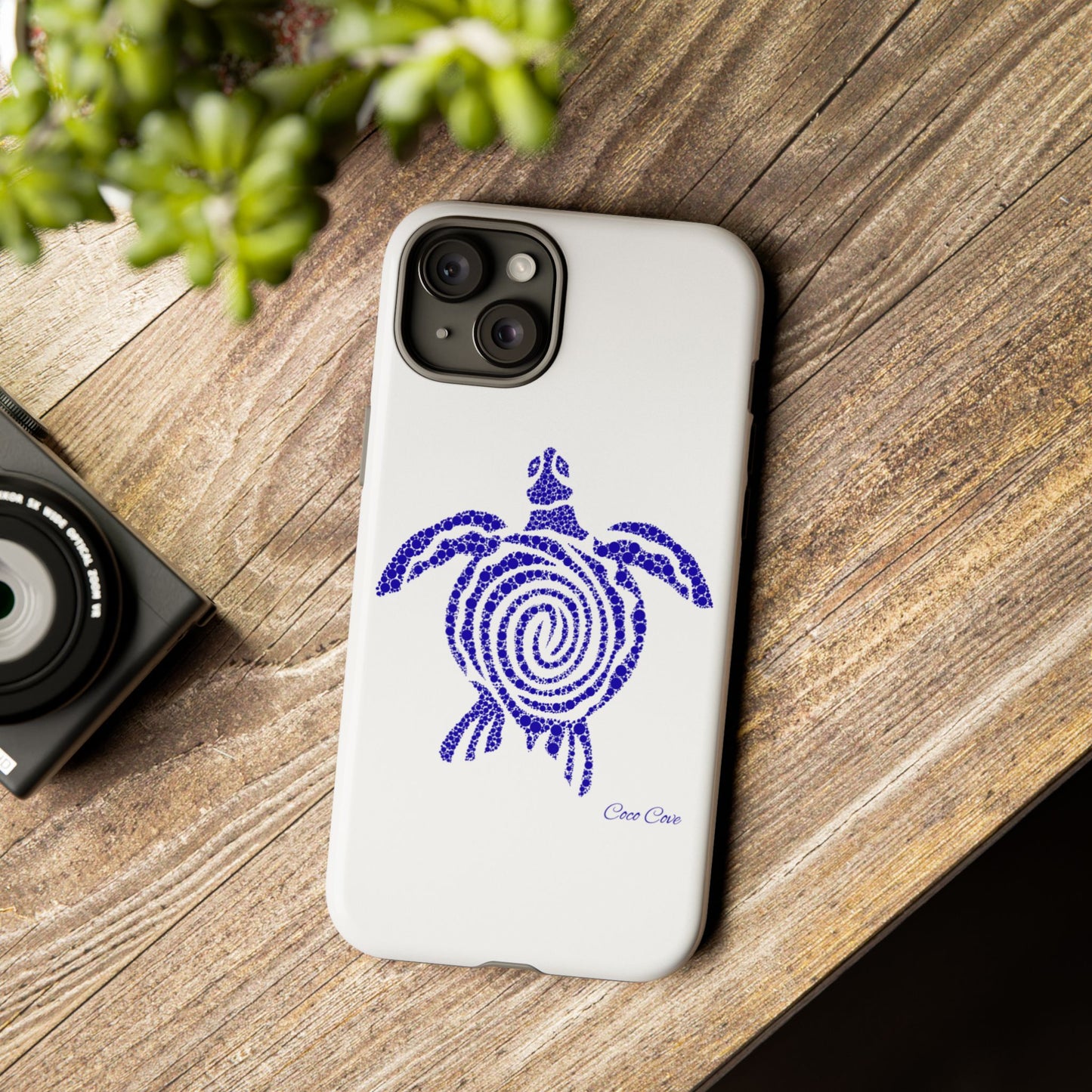 Sea Turtle Spiral Phone Case — Blue Tribal Turtle iPhone Cover
