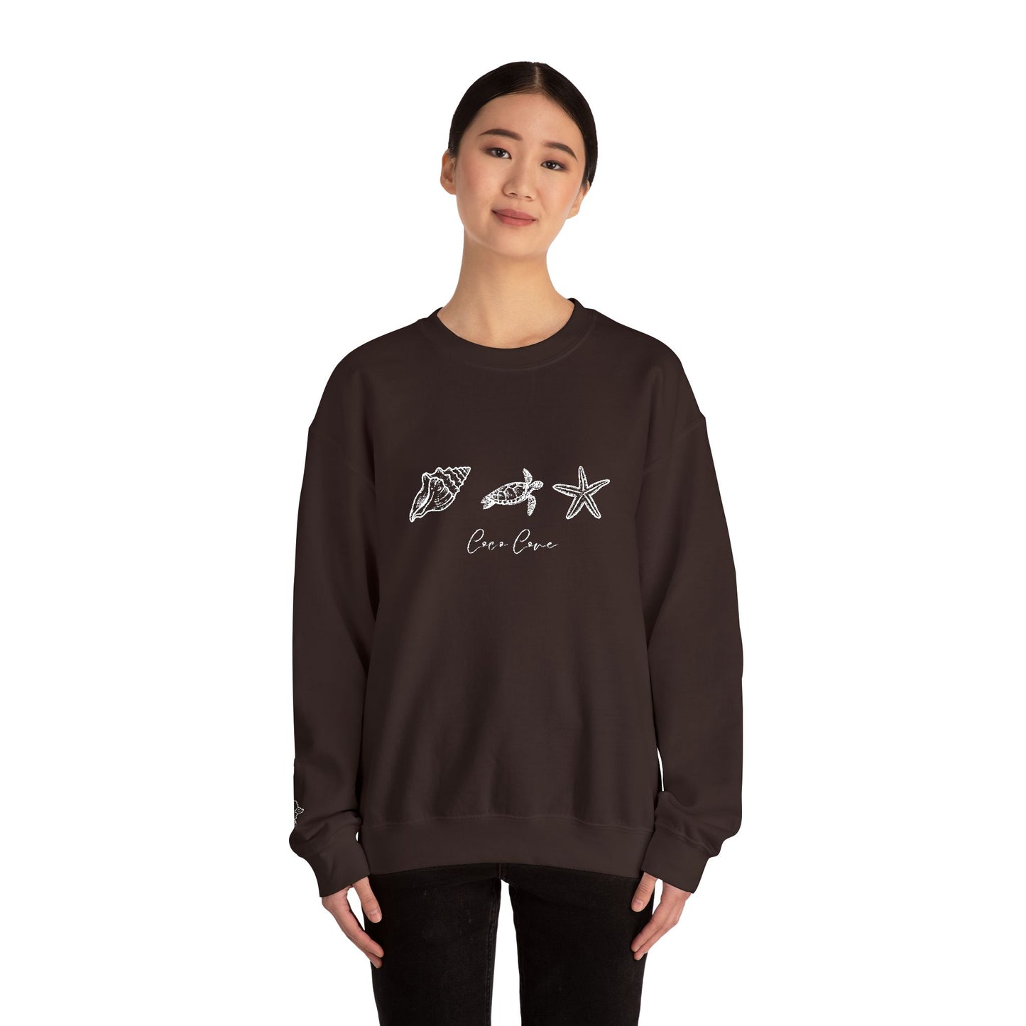 Minimal Embroidery Crewneck Sweatshirt with Subtle Starburst Design