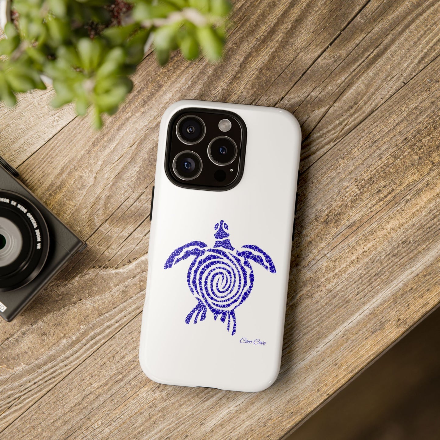 Sea Turtle Spiral Phone Case — Blue Tribal Turtle iPhone Cover