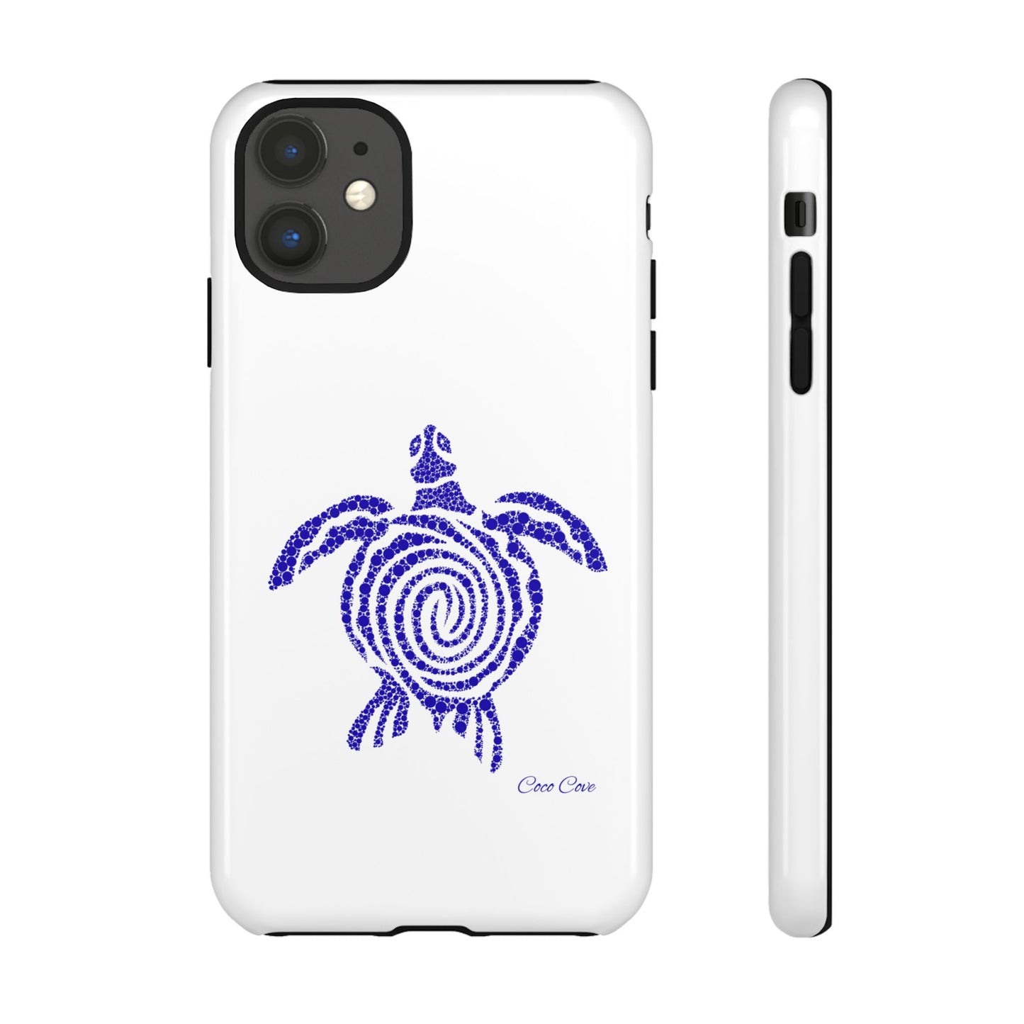 Sea Turtle Spiral Phone Case — Blue Tribal Turtle iPhone Cover