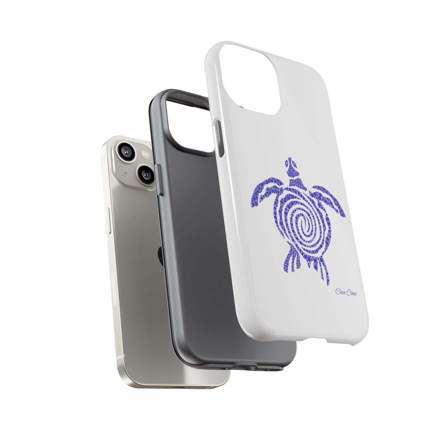 Sea Turtle Spiral Phone Case — Blue Tribal Turtle iPhone Cover
