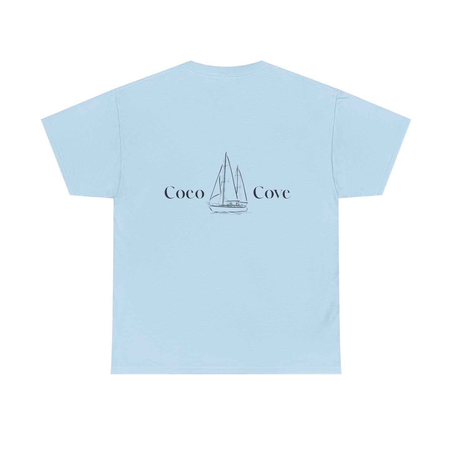 Coastal Sailboat Tee — "Coco Cove" Graphic Cotton T‑Shirt