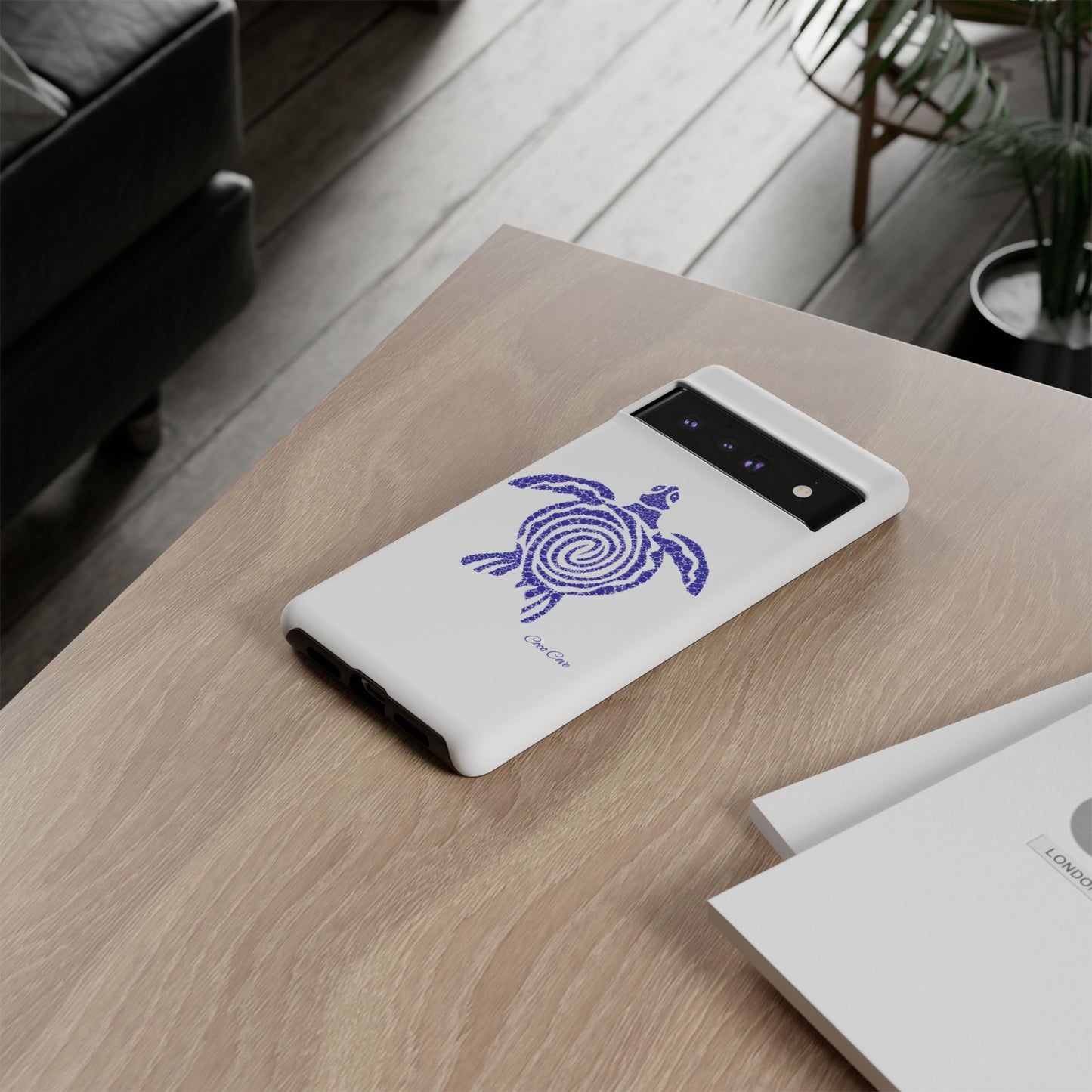 Sea Turtle Spiral Phone Case — Blue Tribal Turtle iPhone Cover