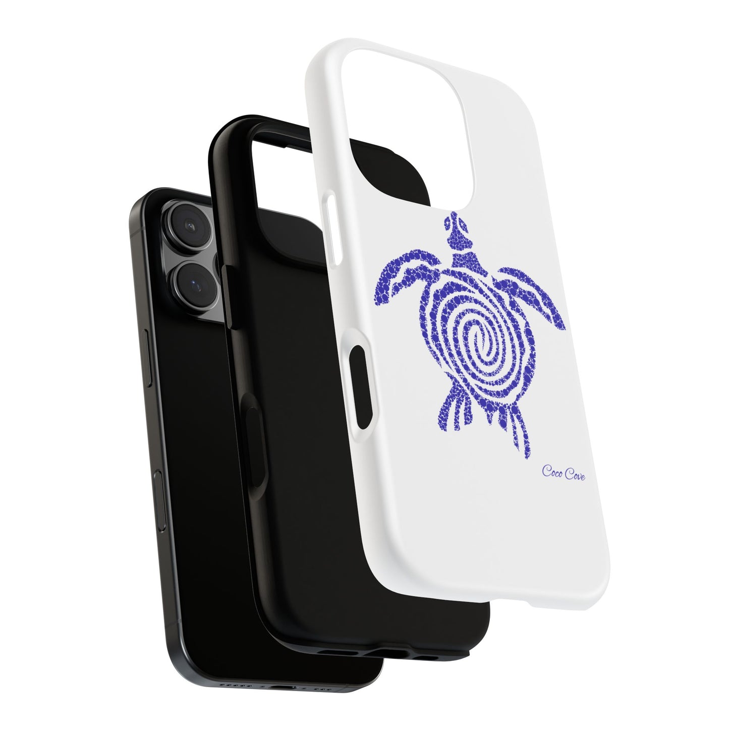 Sea Turtle Spiral Phone Case — Blue Tribal Turtle iPhone Cover