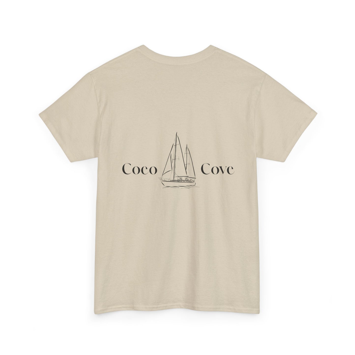Coastal Sailboat Tee — "Coco Cove" Graphic Cotton T‑Shirt