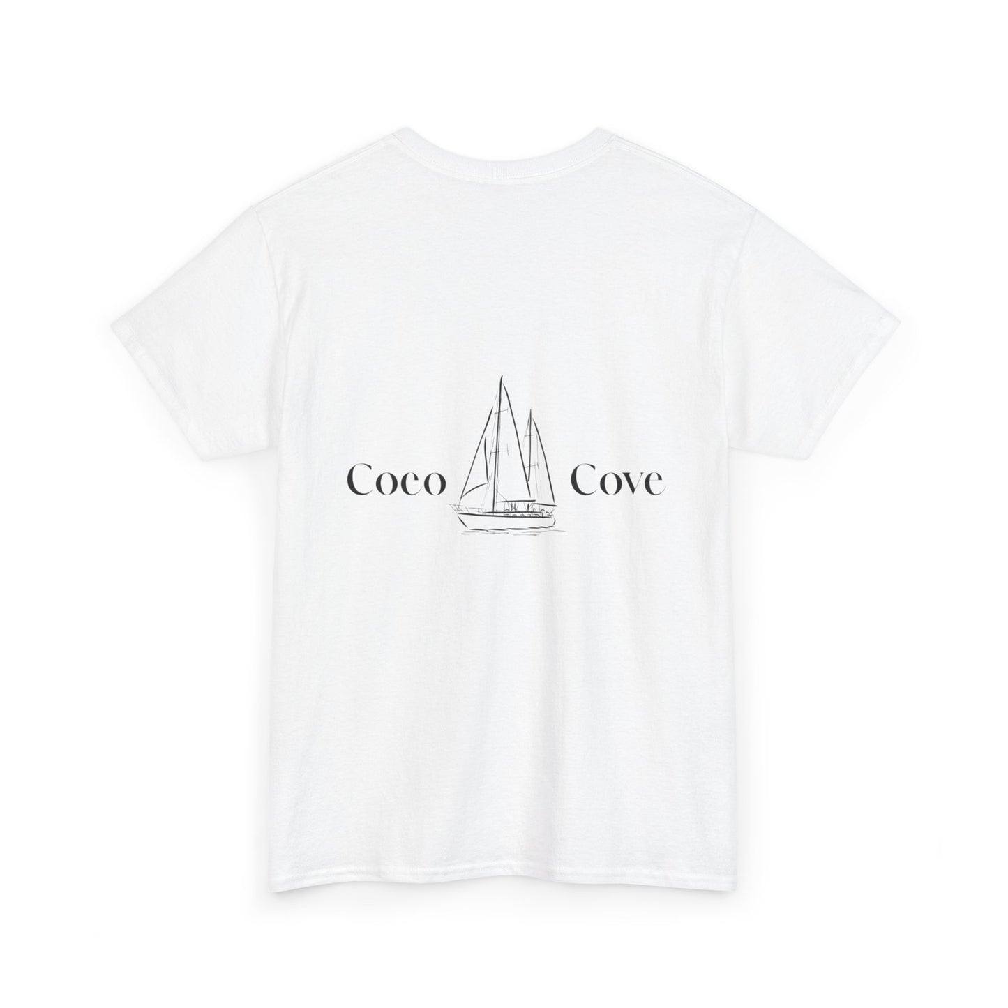 Coastal Sailboat Tee — "Coco Cove" Graphic Cotton T‑Shirt