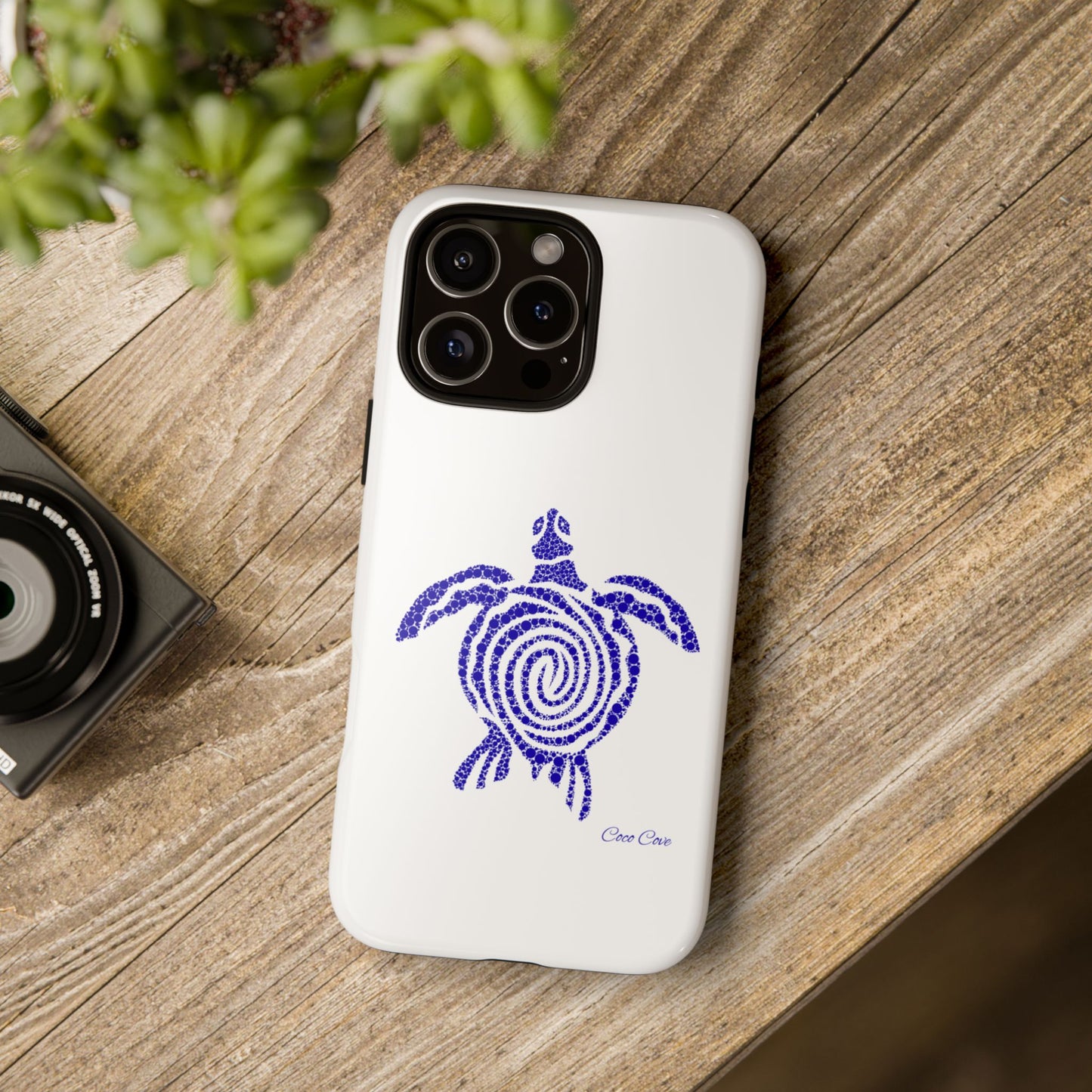 Sea Turtle Spiral Phone Case — Blue Tribal Turtle iPhone Cover