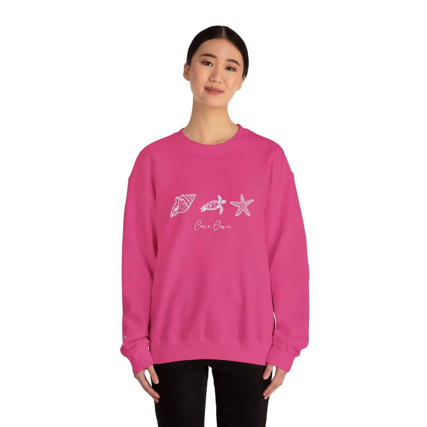 Minimal Embroidery Crewneck Sweatshirt with Subtle Starburst Design