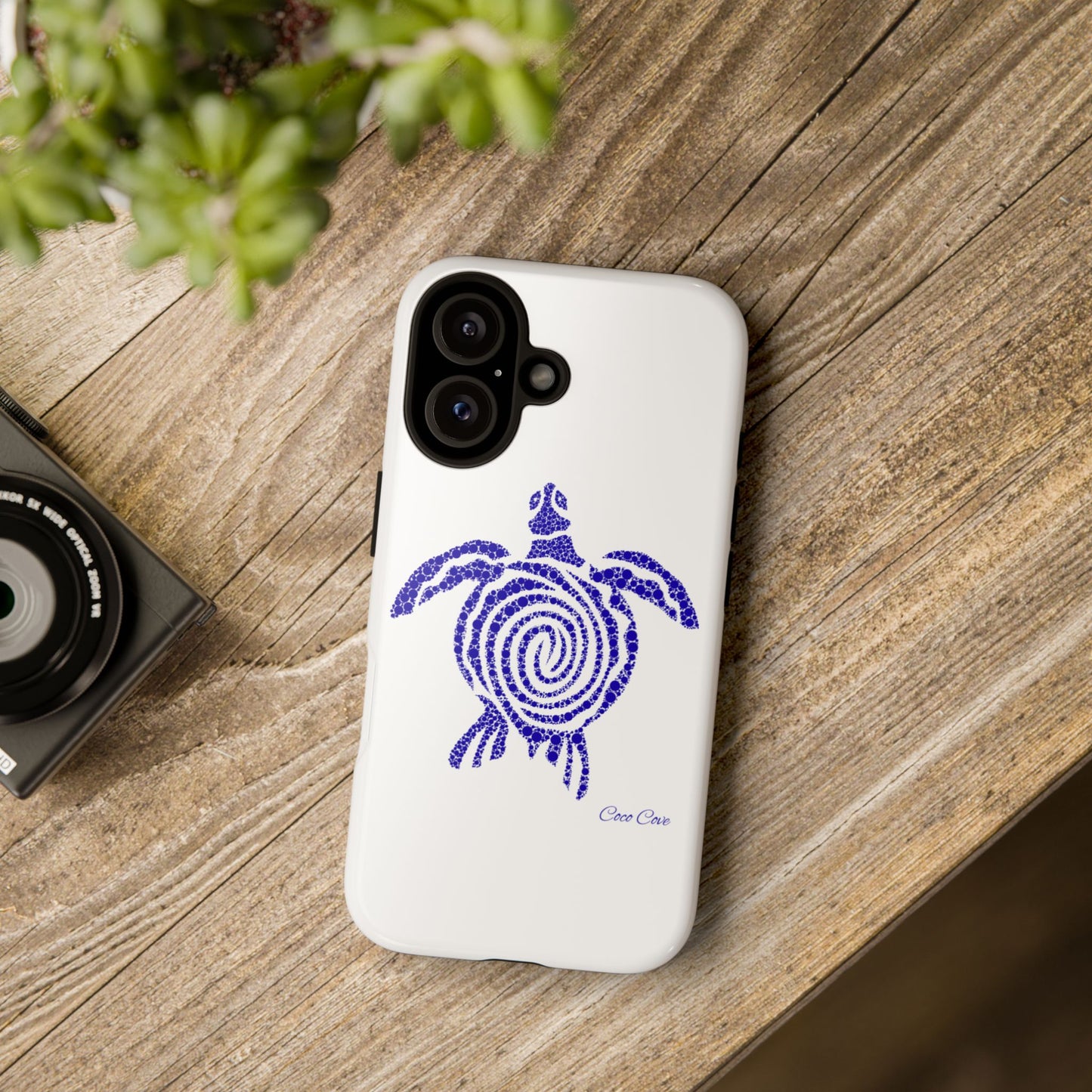 Sea Turtle Spiral Phone Case — Blue Tribal Turtle iPhone Cover