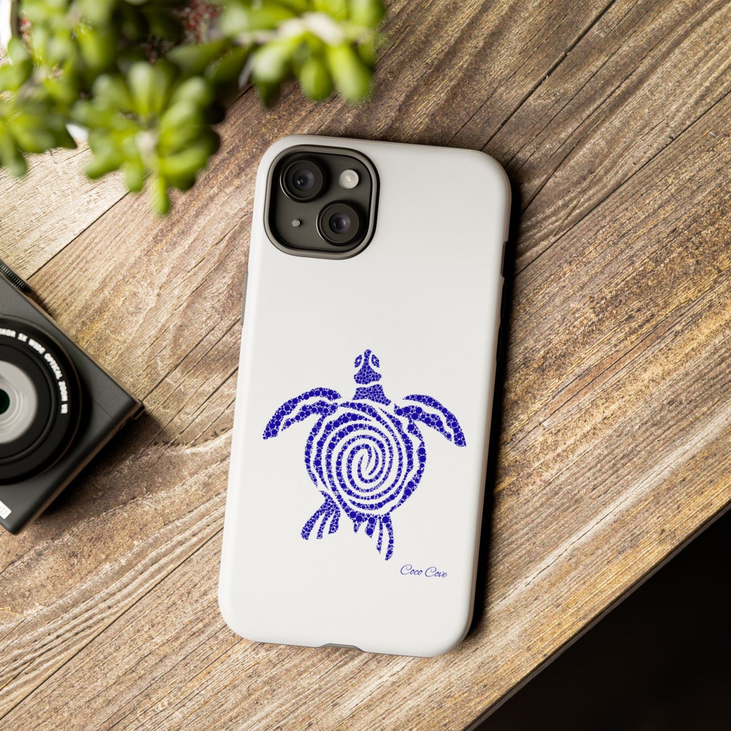 Sea Turtle Spiral Phone Case — Blue Tribal Turtle iPhone Cover