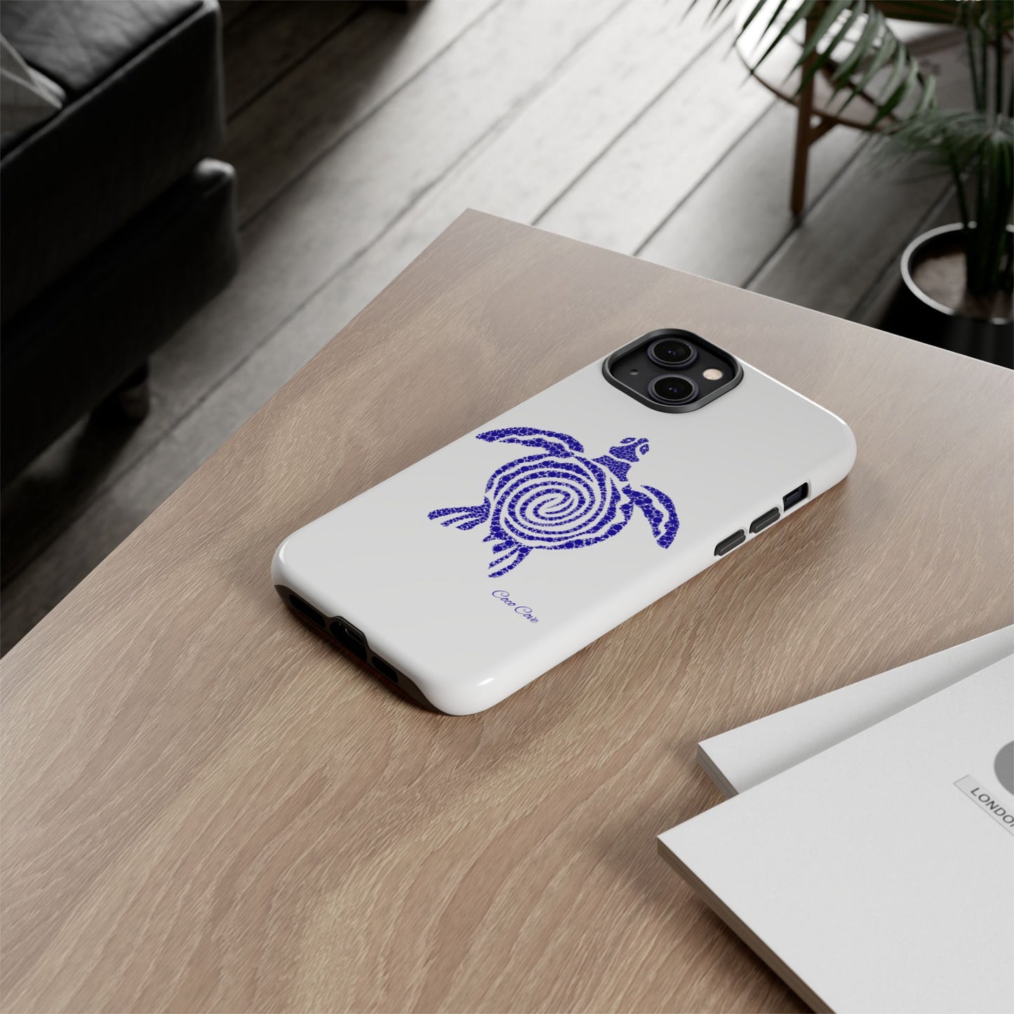 Sea Turtle Spiral Phone Case — Blue Tribal Turtle iPhone Cover
