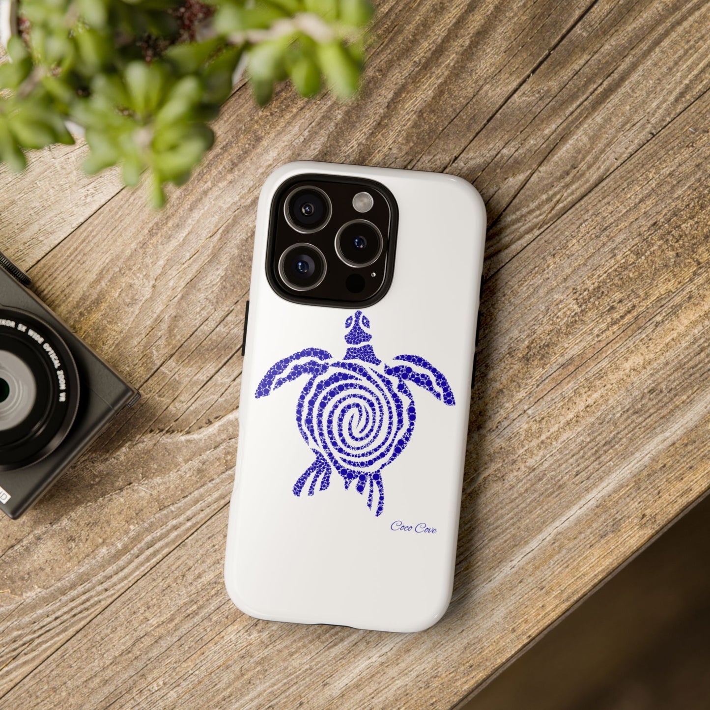Sea Turtle Spiral Phone Case — Blue Tribal Turtle iPhone Cover