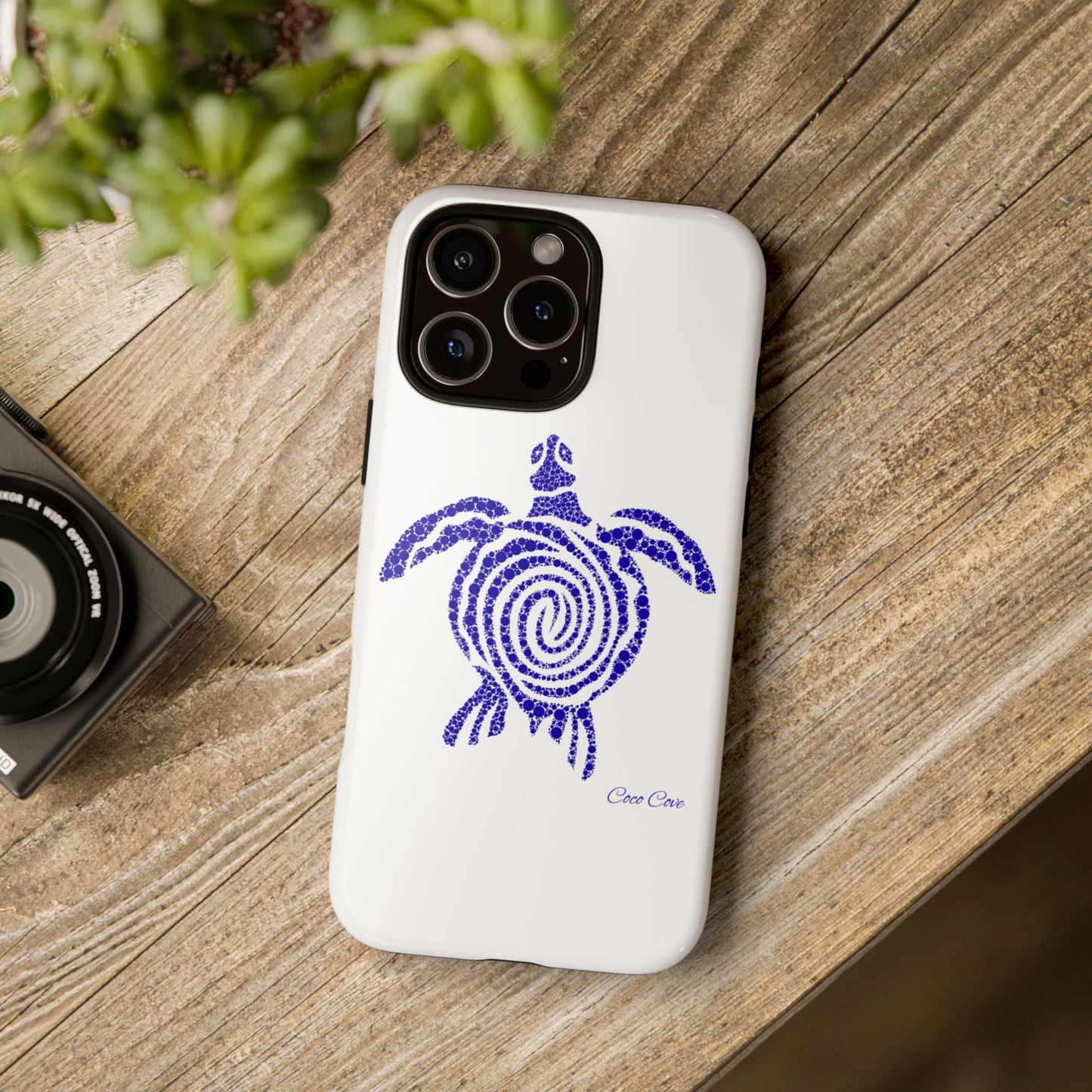 Sea Turtle Spiral Phone Case — Blue Tribal Turtle iPhone Cover