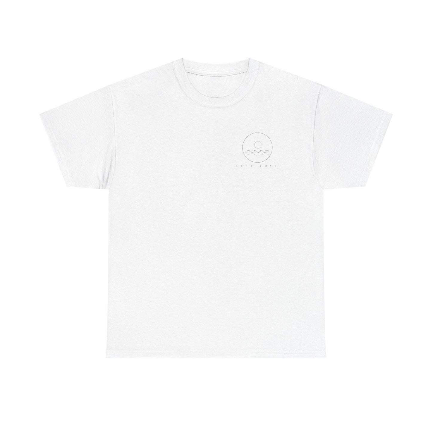 Surfboard Beach Tee — "Chasing Ocean Tides" Minimal Coastal Graphic T-Shirt