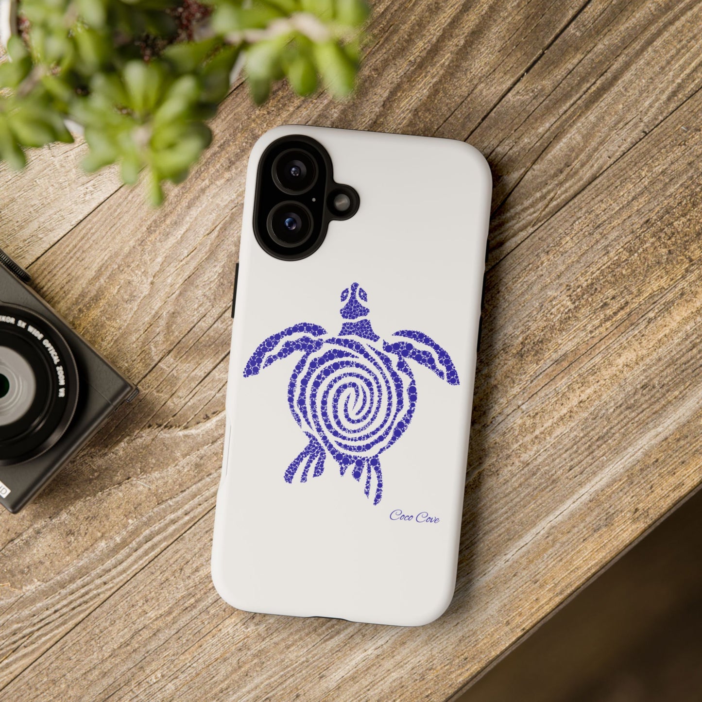 Sea Turtle Spiral Phone Case — Blue Tribal Turtle iPhone Cover