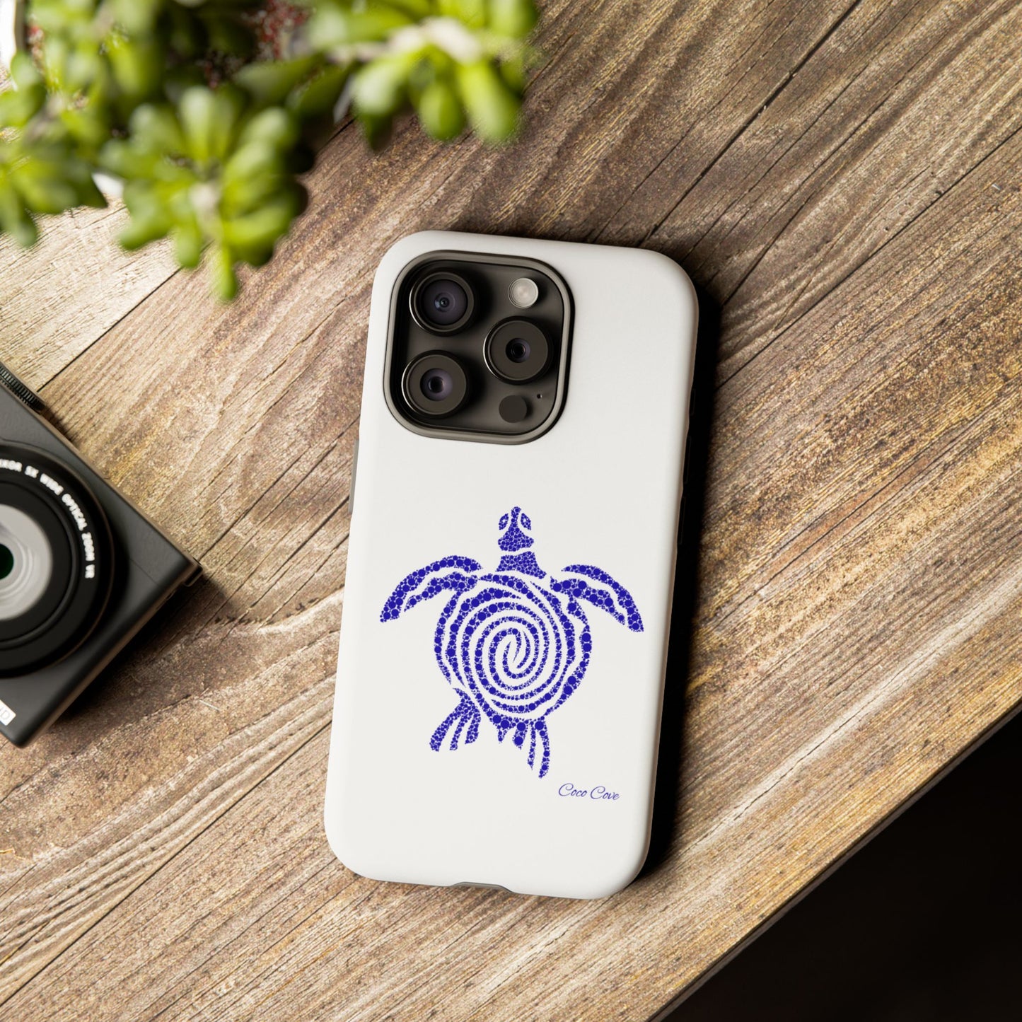 Sea Turtle Spiral Phone Case — Blue Tribal Turtle iPhone Cover