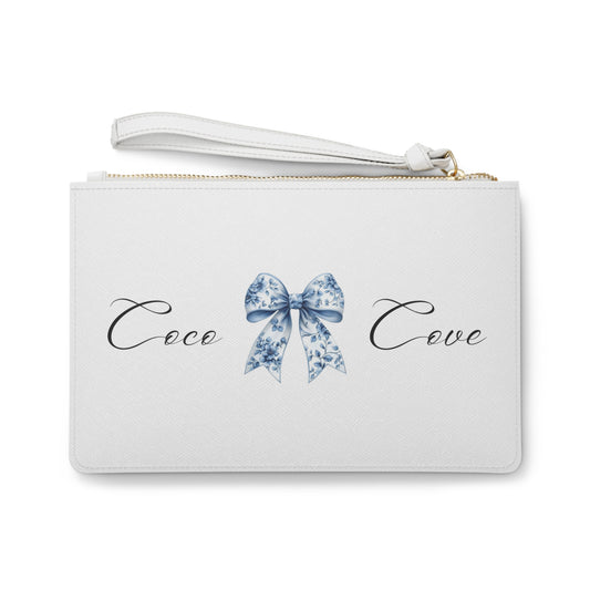 Just a Girl Blue Bow Clutch Bag — Feminine Wristlet Purse