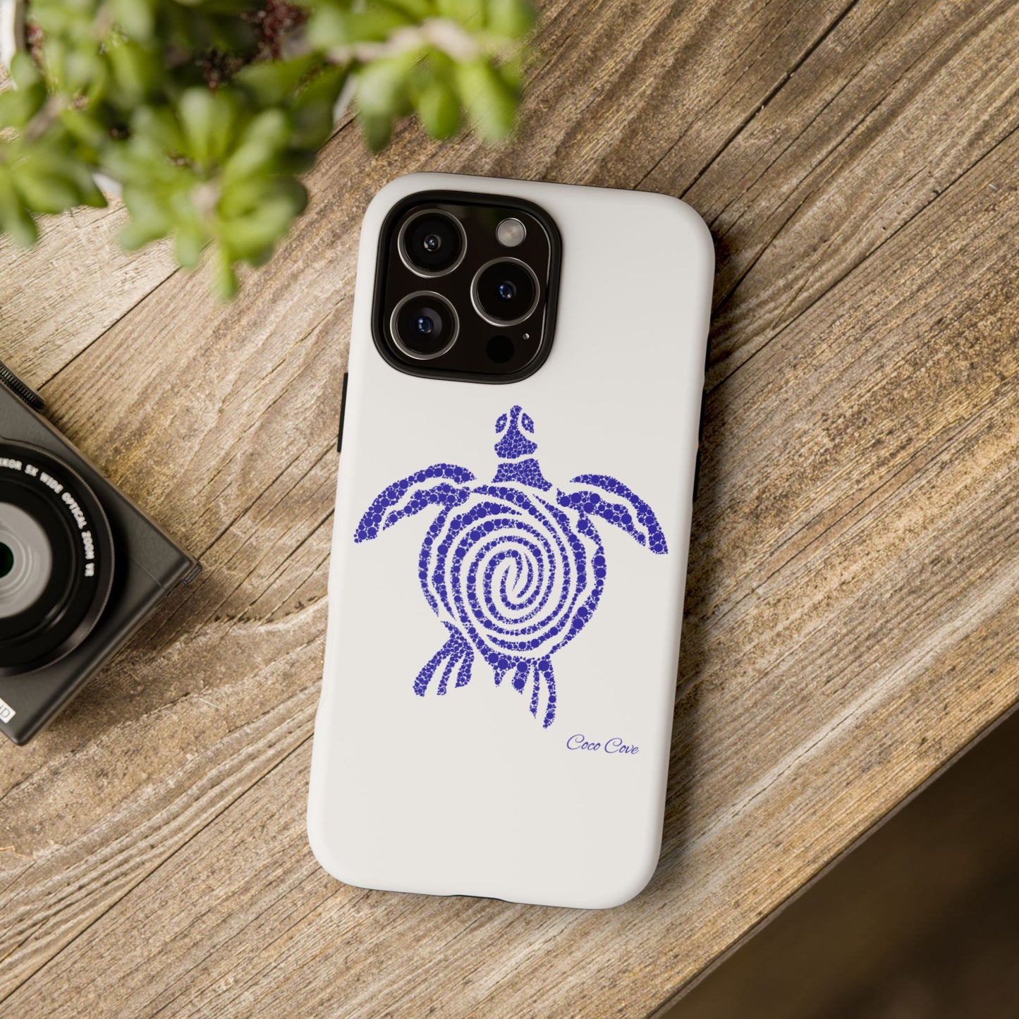 Sea Turtle Spiral Phone Case — Blue Tribal Turtle iPhone Cover