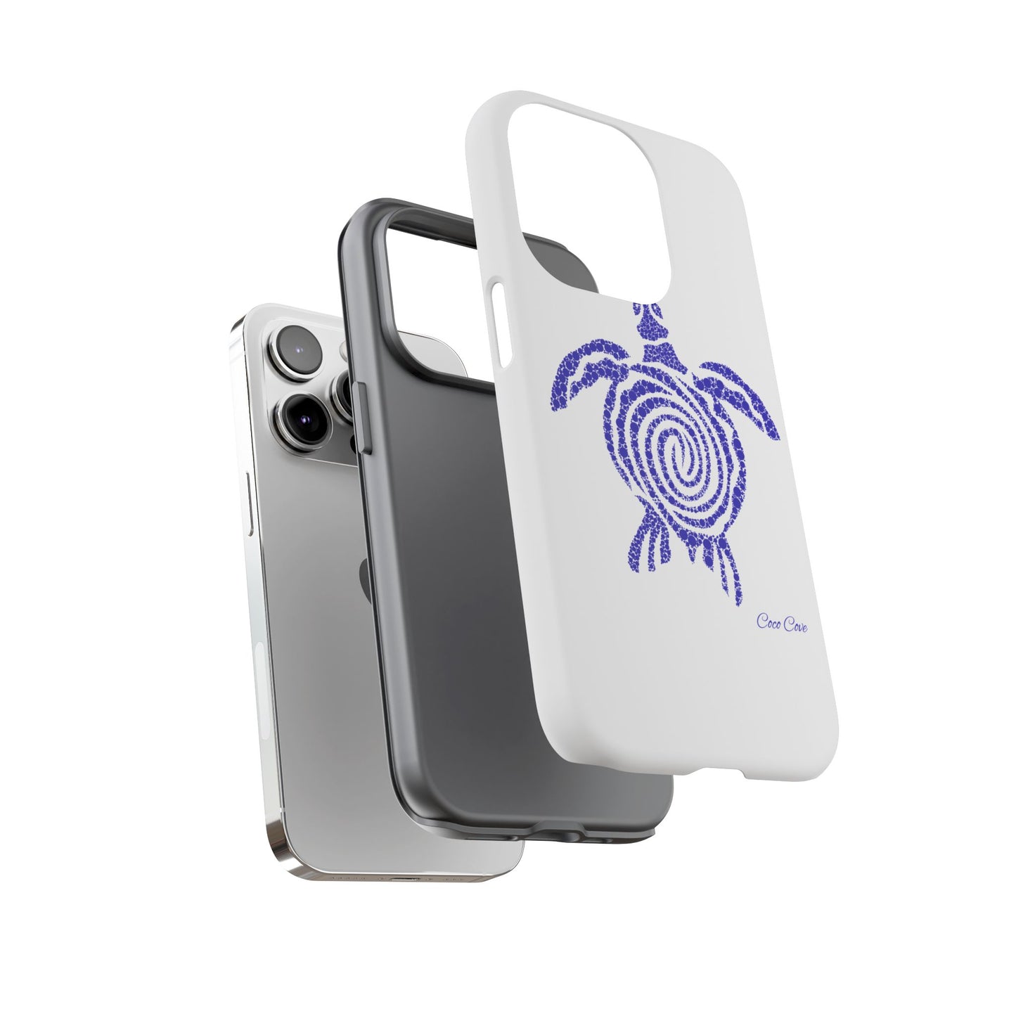 Sea Turtle Spiral Phone Case — Blue Tribal Turtle iPhone Cover