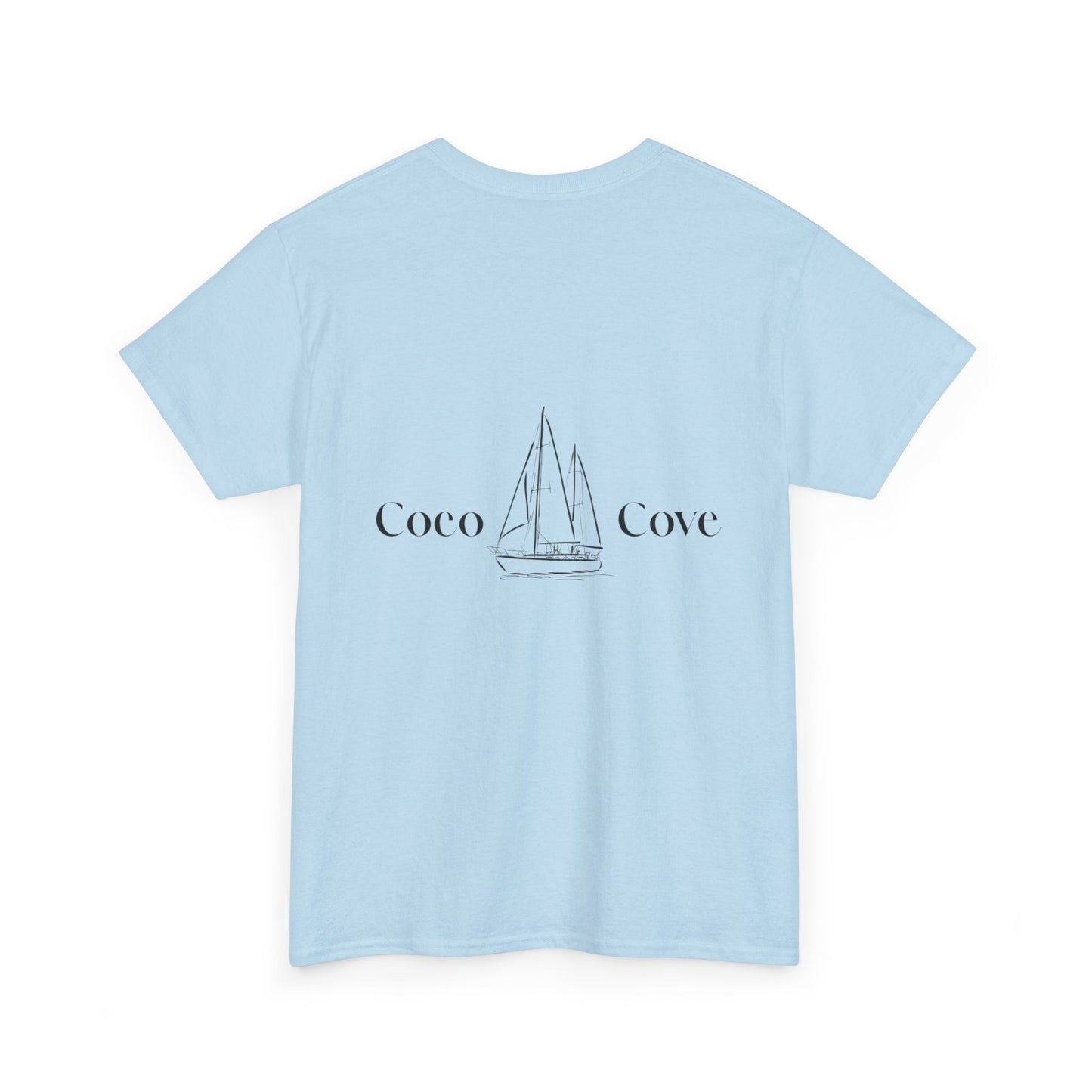 Coastal Sailboat Tee — "Coco Cove" Graphic Cotton T‑Shirt