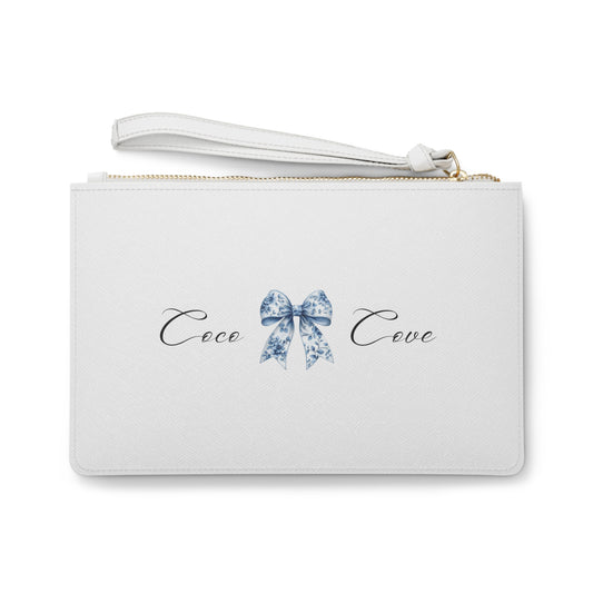 Just a Girl Blue Bow Clutch Bag — Feminine Wristlet Purse
