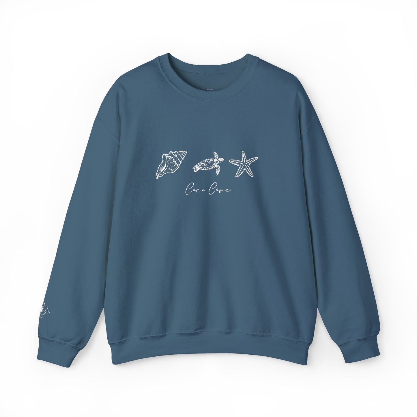 Minimal Embroidery Crewneck Sweatshirt with Subtle Starburst Design