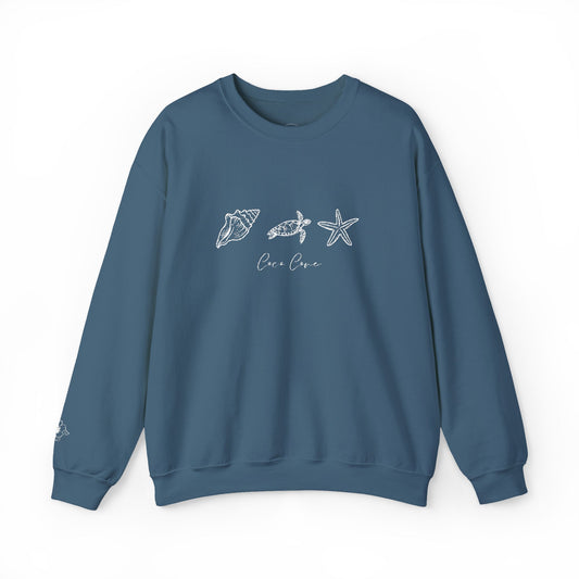 Minimal Embroidery Crewneck Sweatshirt with Subtle Starburst Design