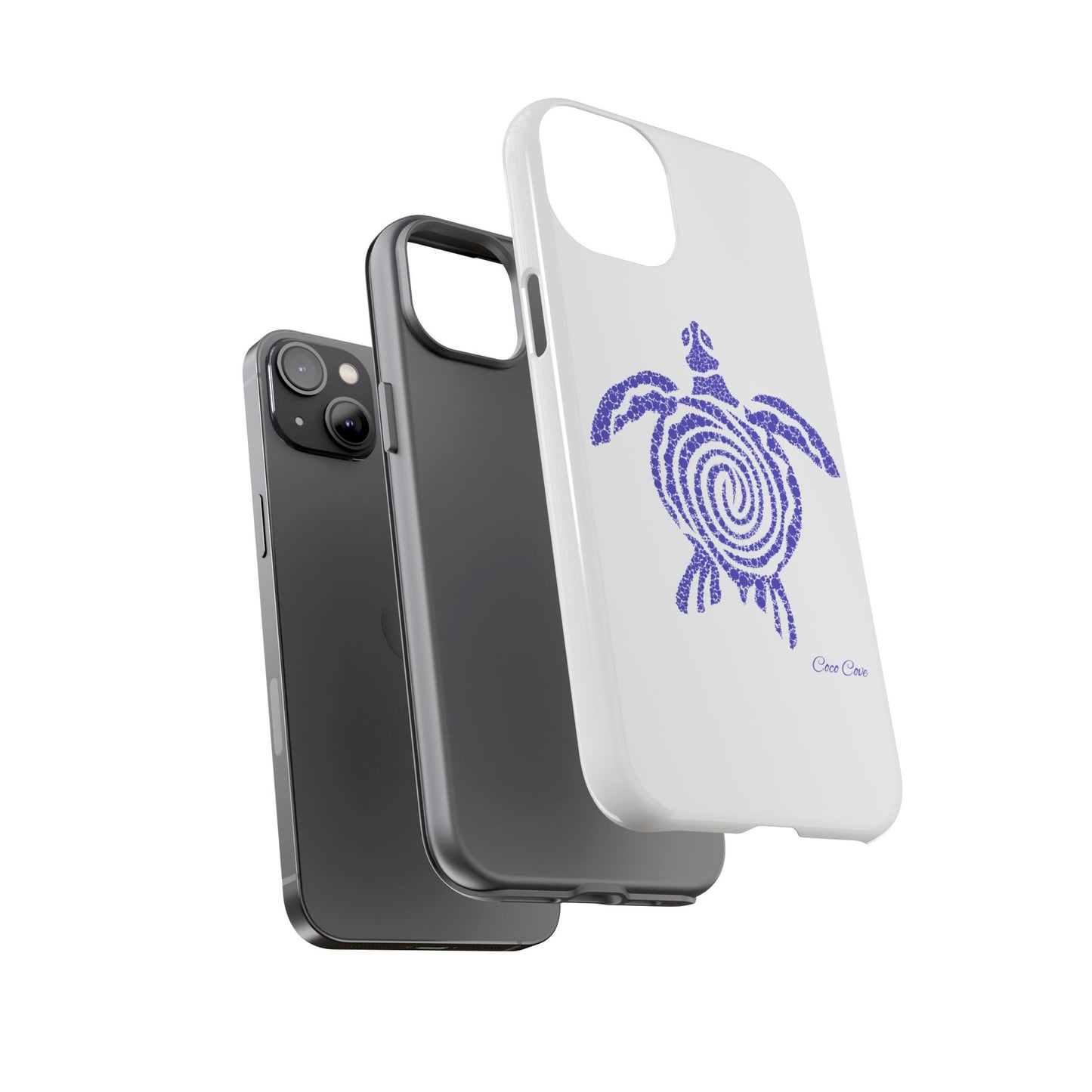 Sea Turtle Spiral Phone Case — Blue Tribal Turtle iPhone Cover