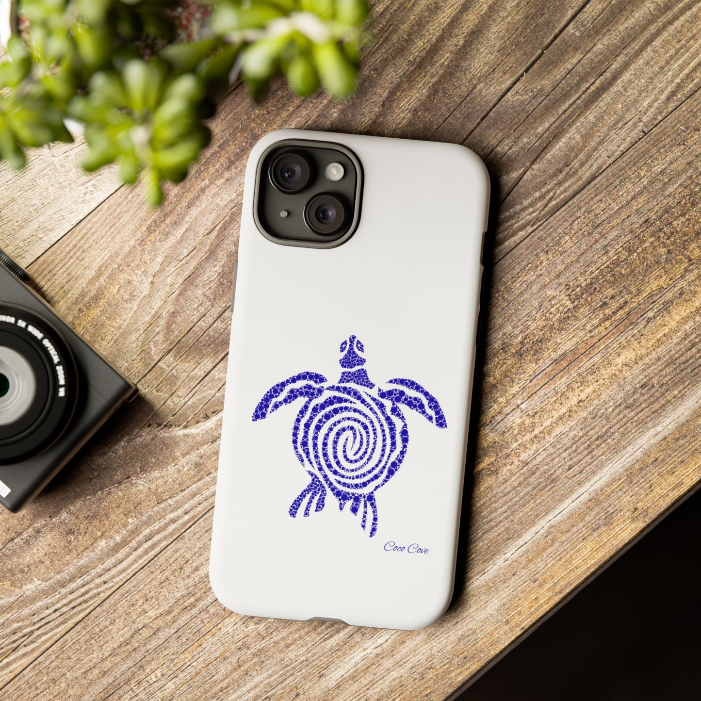 Sea Turtle Spiral Phone Case — Blue Tribal Turtle iPhone Cover