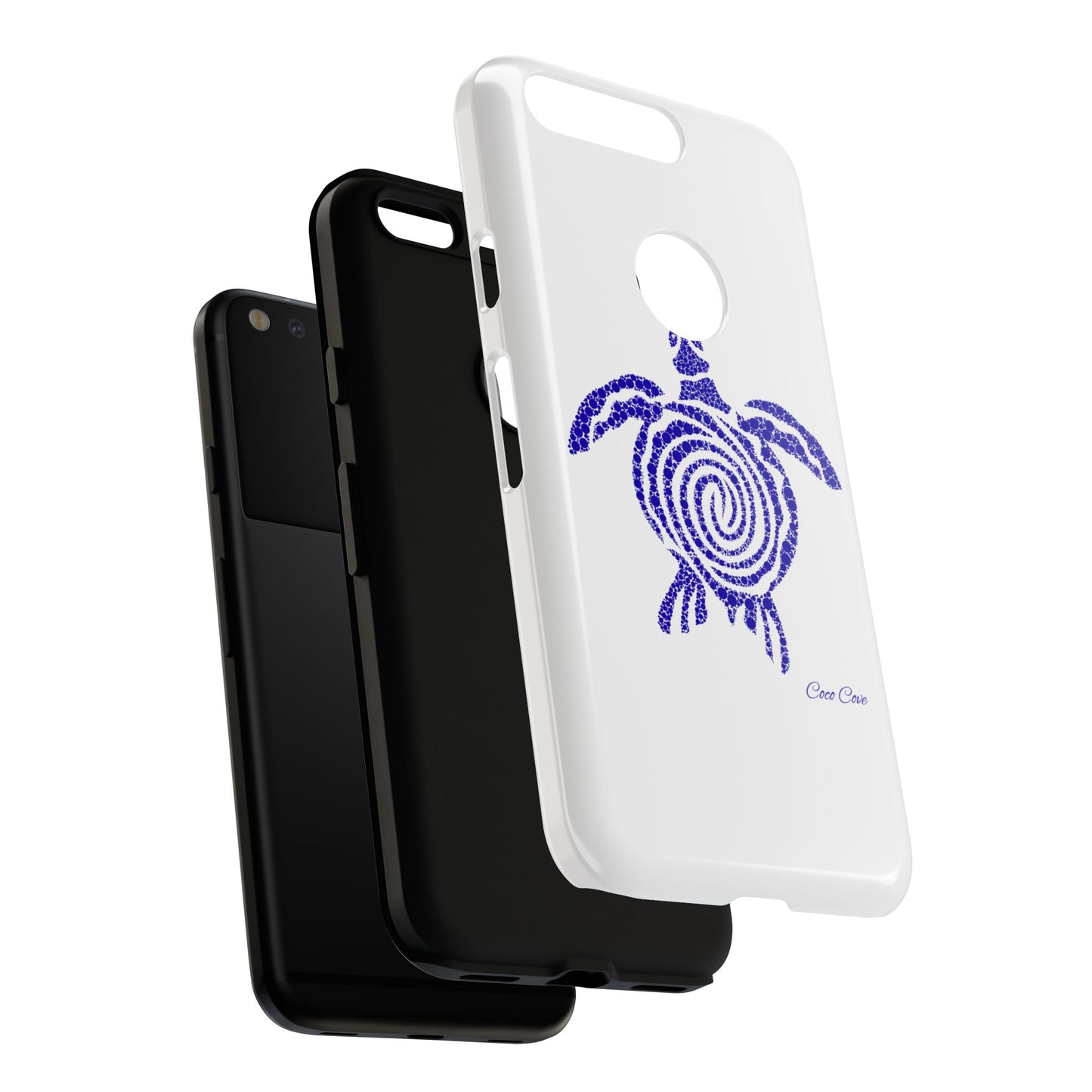 Sea Turtle Spiral Phone Case — Blue Tribal Turtle iPhone Cover