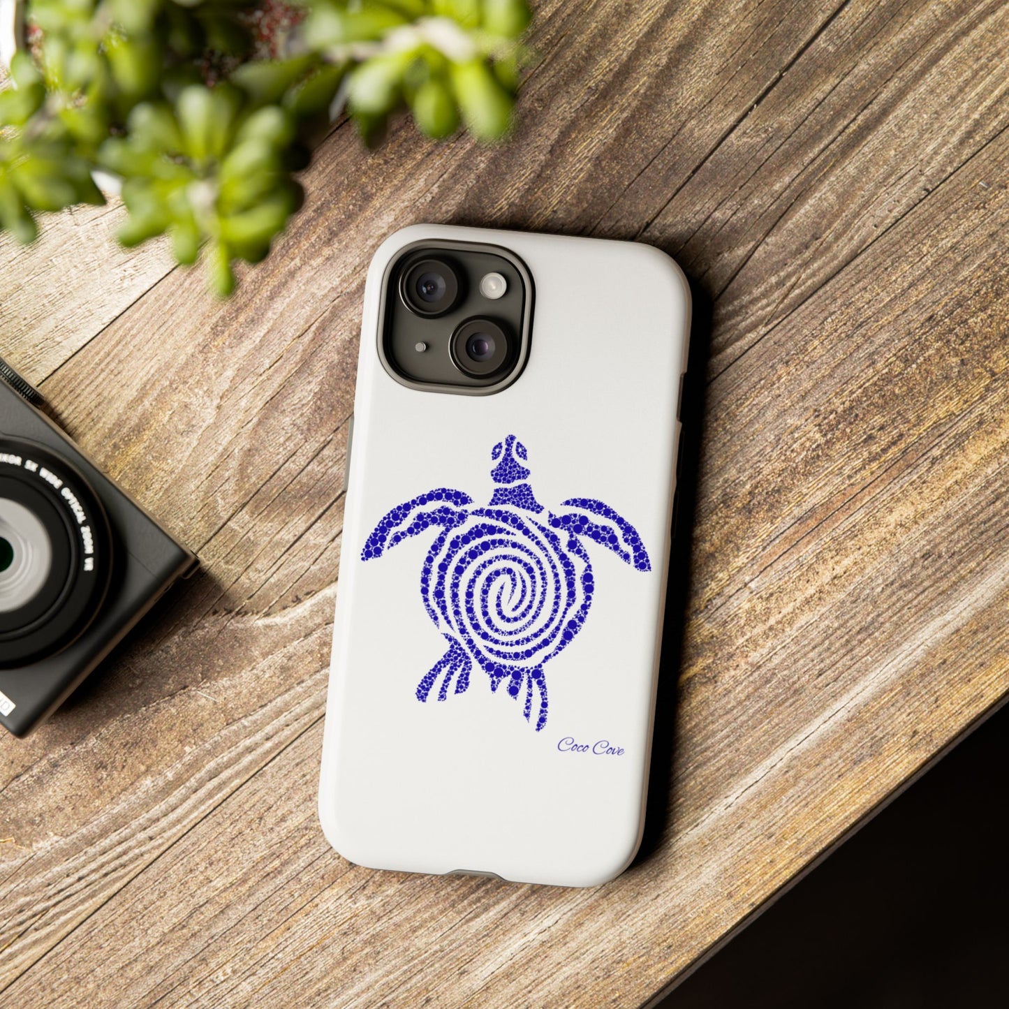 Sea Turtle Spiral Phone Case — Blue Tribal Turtle iPhone Cover