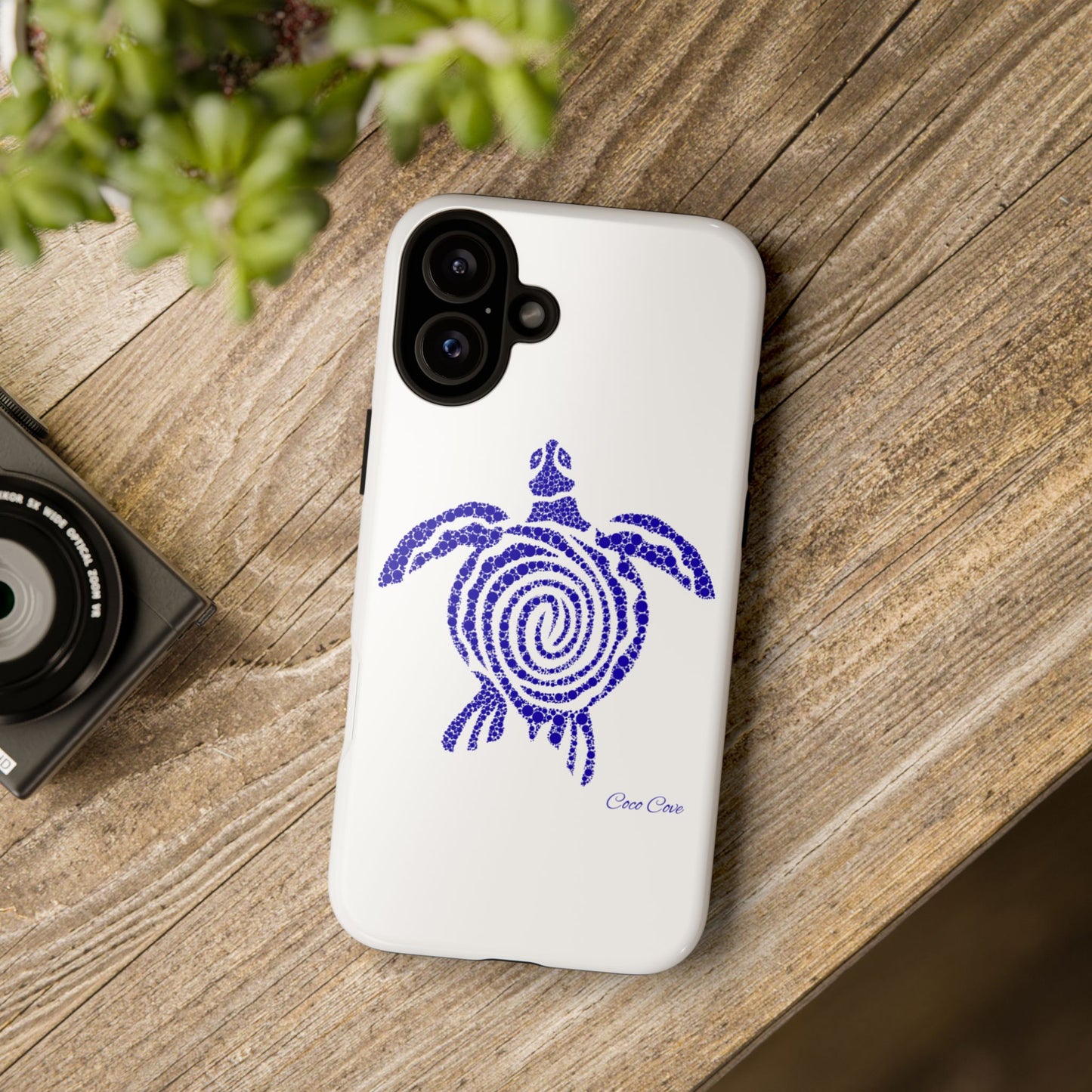 Sea Turtle Spiral Phone Case — Blue Tribal Turtle iPhone Cover