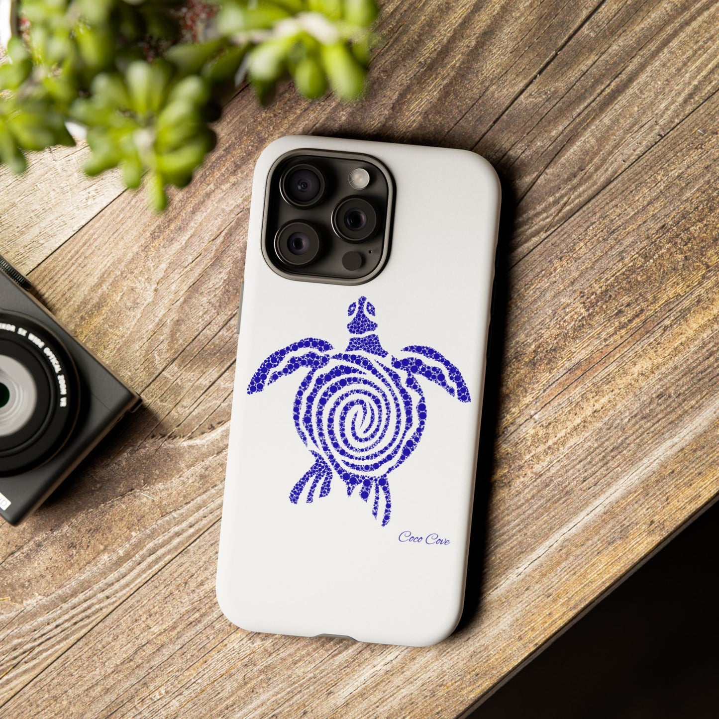 Sea Turtle Spiral Phone Case — Blue Tribal Turtle iPhone Cover