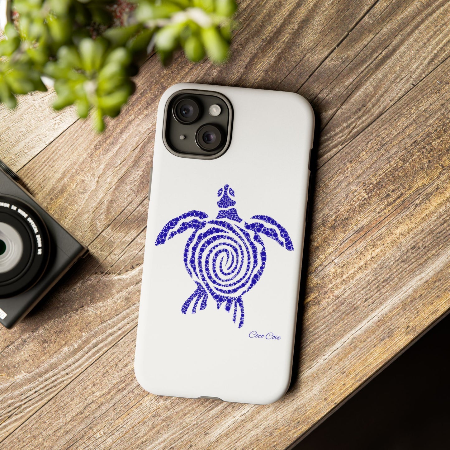 Sea Turtle Spiral Phone Case — Blue Tribal Turtle iPhone Cover