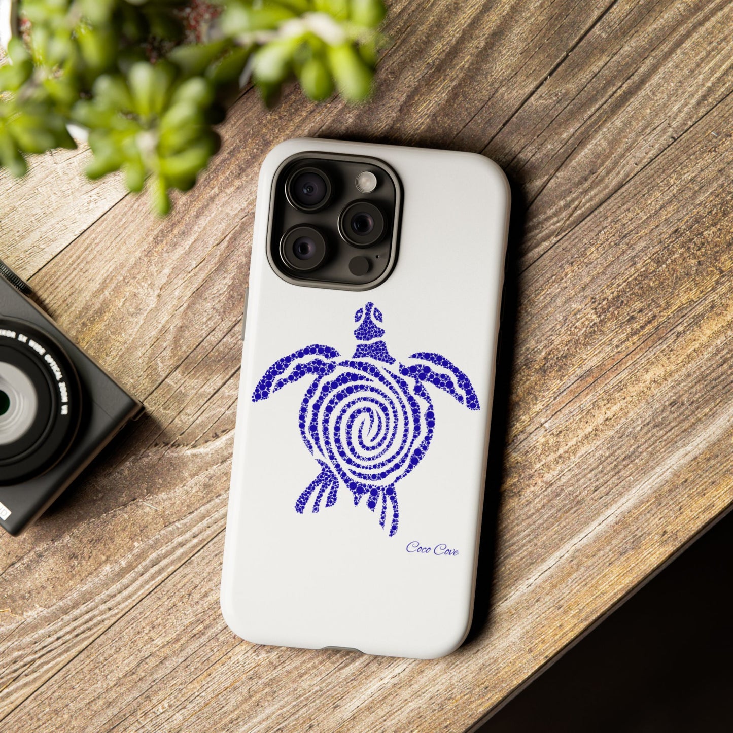 Sea Turtle Spiral Phone Case — Blue Tribal Turtle iPhone Cover