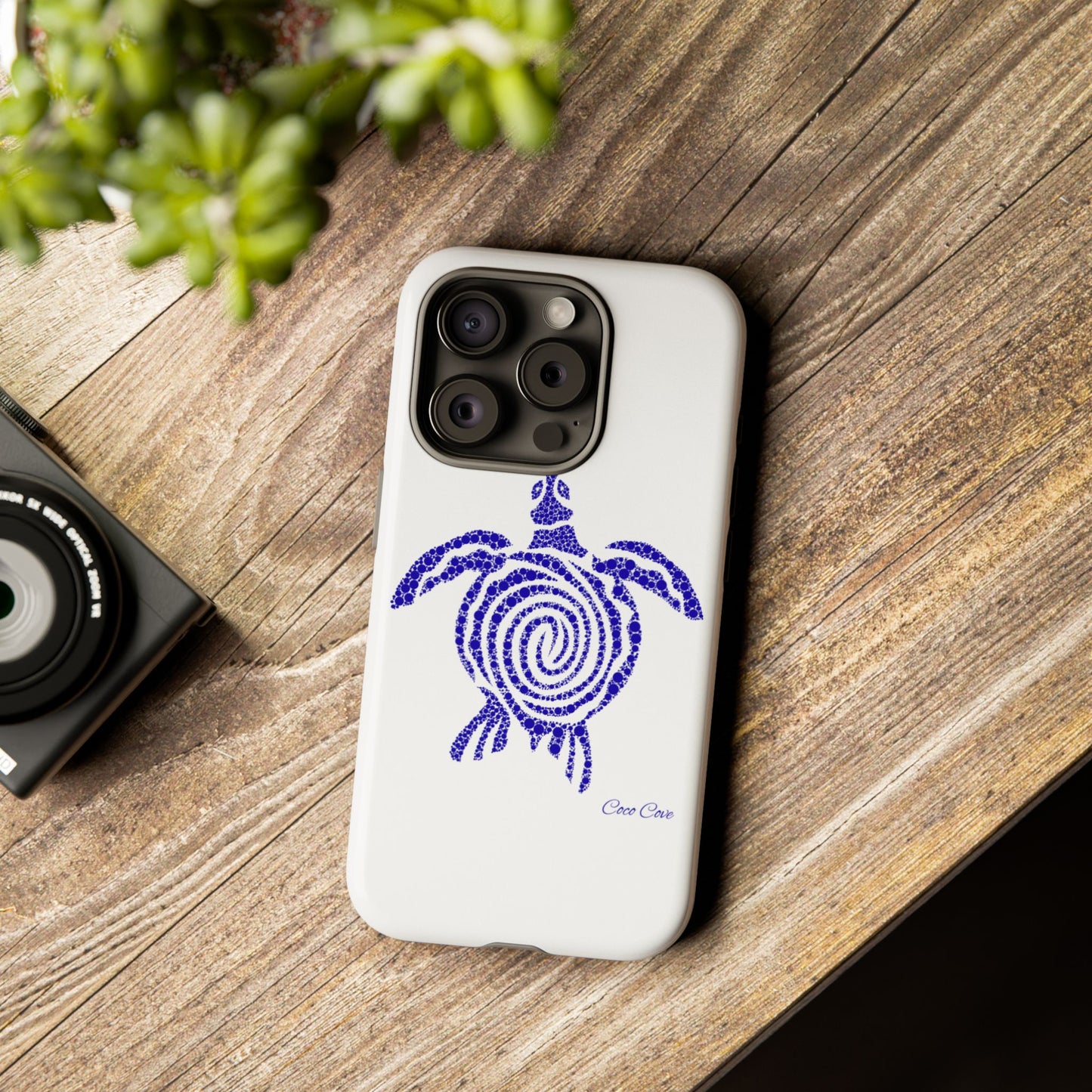 Sea Turtle Spiral Phone Case — Blue Tribal Turtle iPhone Cover